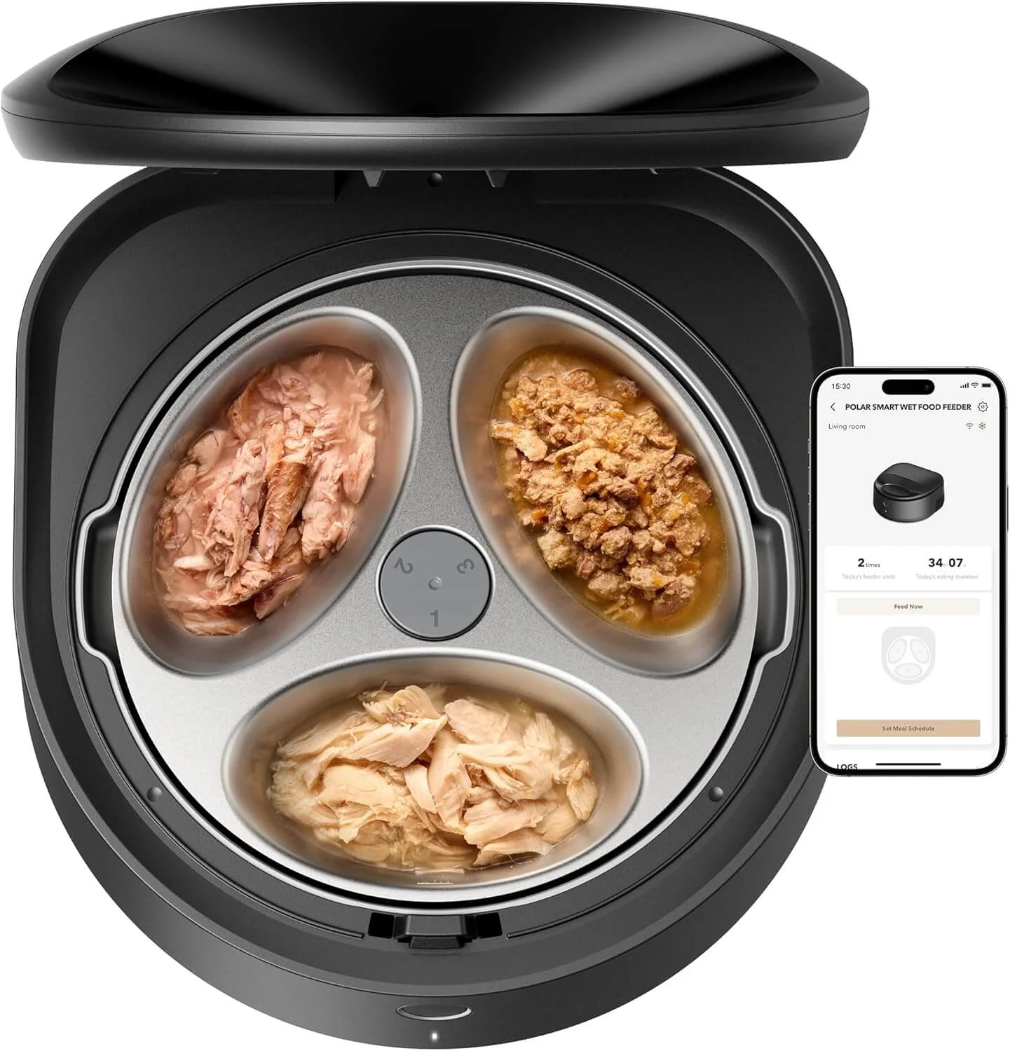 Comedero automático para gatos PETLIBRO con tazón de acero inoxidable y refrigeración