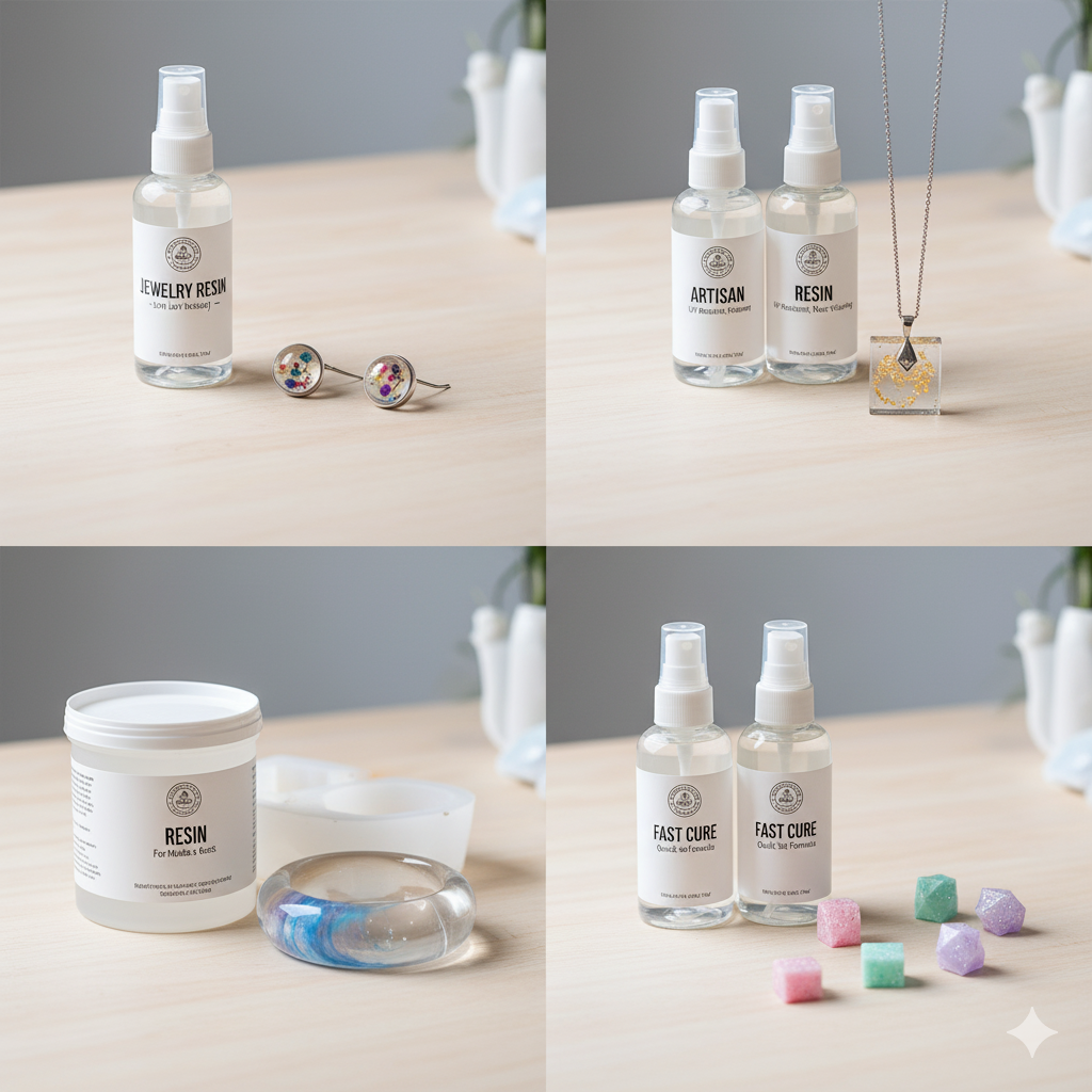 Colgantes y pendientes de resina epoxi